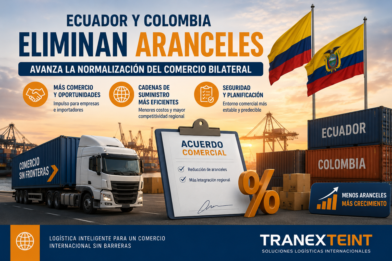 Ecuador y Colombia eliminan los aranceles extraordinarios: ¿qué significa para el comercio bilateral y las importaciones en 2026?